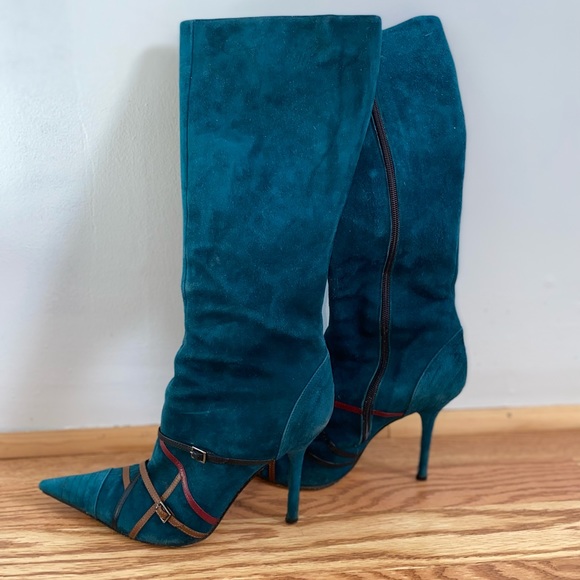 Blue Pointed Toe Charles David Boots - Picture 7 of 12